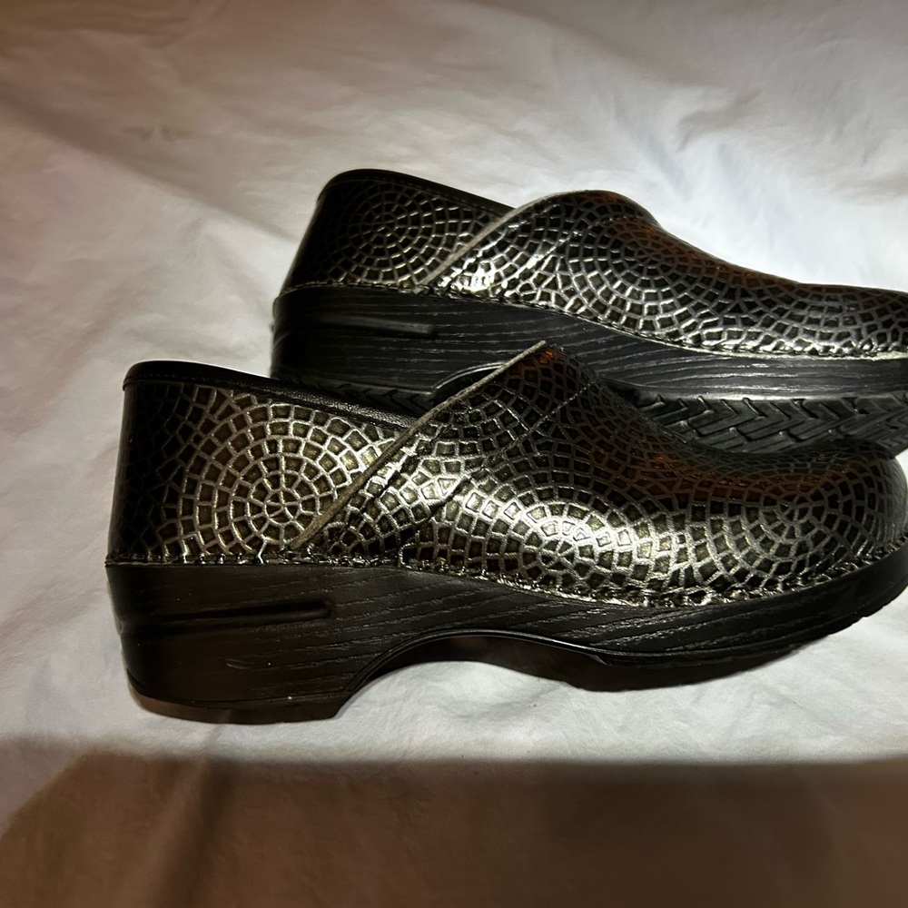 Dansko Black/Silver Patterned Clogs - image 2